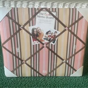 Beige, Pink & Brown Plaid photo memo board ~